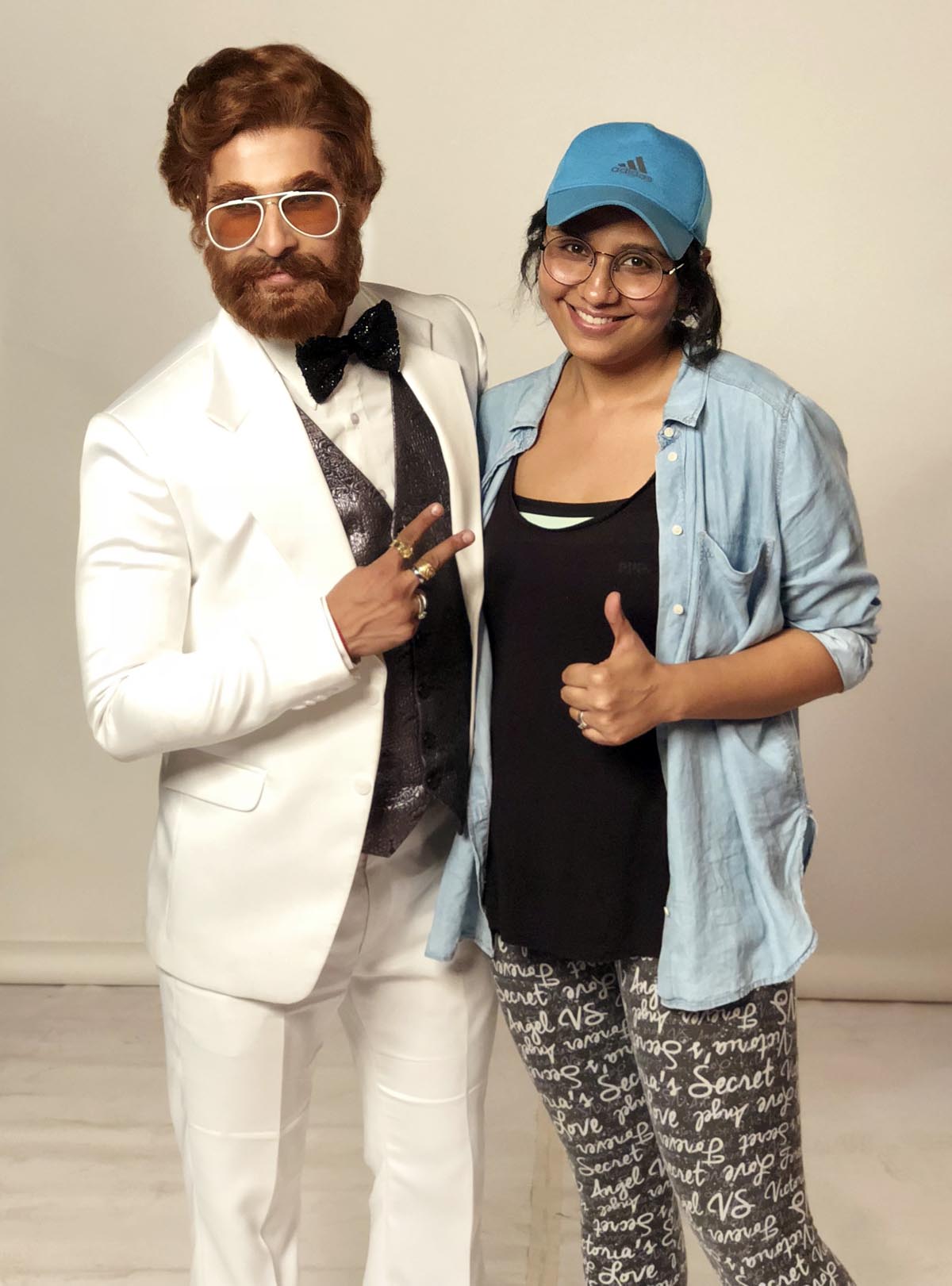 Ravi Dubey in the look of villain Ajit with Preetisheel Singh on the sets of Sabse Smart Kaun. Pic 1.