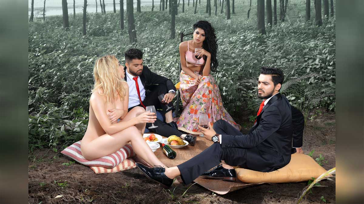 Sharat Chandra's photographic recreation of the world classic painting 'The Luncheon on the Grass'.